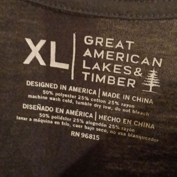 Great American Lakes & Timber Land of the Free Black Graphic T-shirt XL - Picture 4 of 4